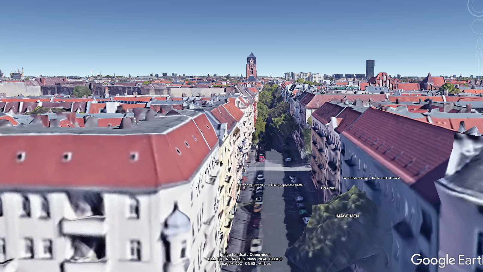 A Google Earth screenshot that replicates the original photo