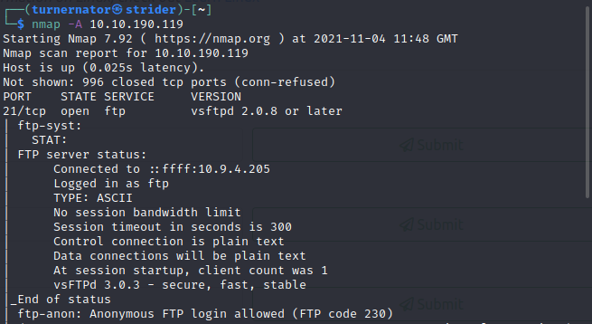 nmap -A scan